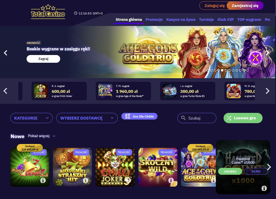 Total Casino Polska Legalne Gry Online Szybkie Wyp aty I Bonus Powitalny
